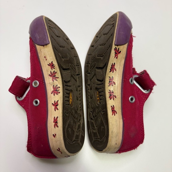 2/$20 Keen Toddler Girls 8 Red Purple Ventura Velcro Sneaker Palm Trees Canvas - Picture 5 of 9